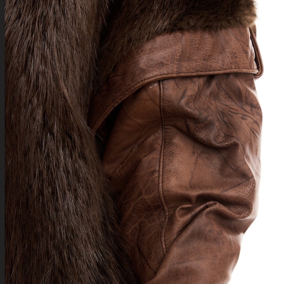 80’s fur and leather coat and vest / removable sleeves - Picture 5 of 8